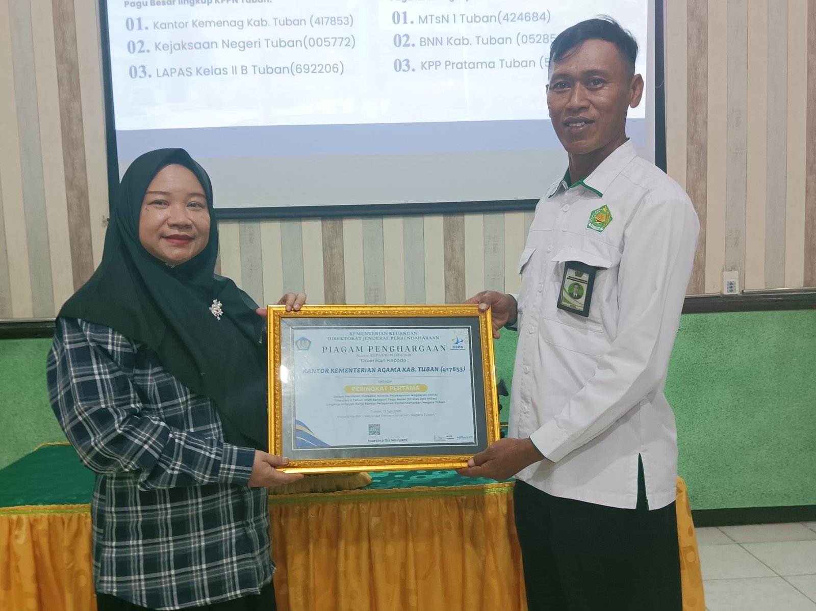 Kemenag Tuban Borong Penghargaan KPPN, Bukti Tata Kelola Anggaran Makin Berkualitas