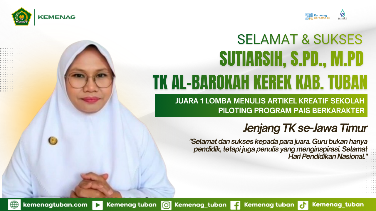 Guru TK Asal Tuban Raih Juara 1 Lomba Menulis Artikel Kreatif se-Jawa Timur