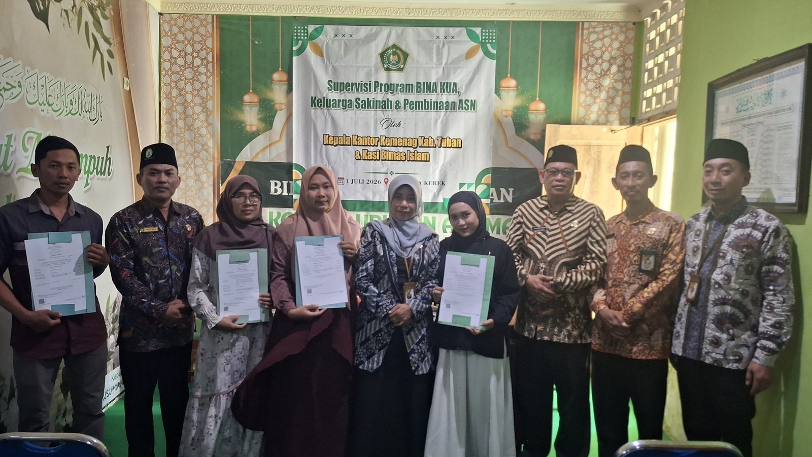 Monev di KUA Kerek, Kemenag Tuban Ingatkan ASN Jaga Integritas dan Tingkatkan Pelayanan