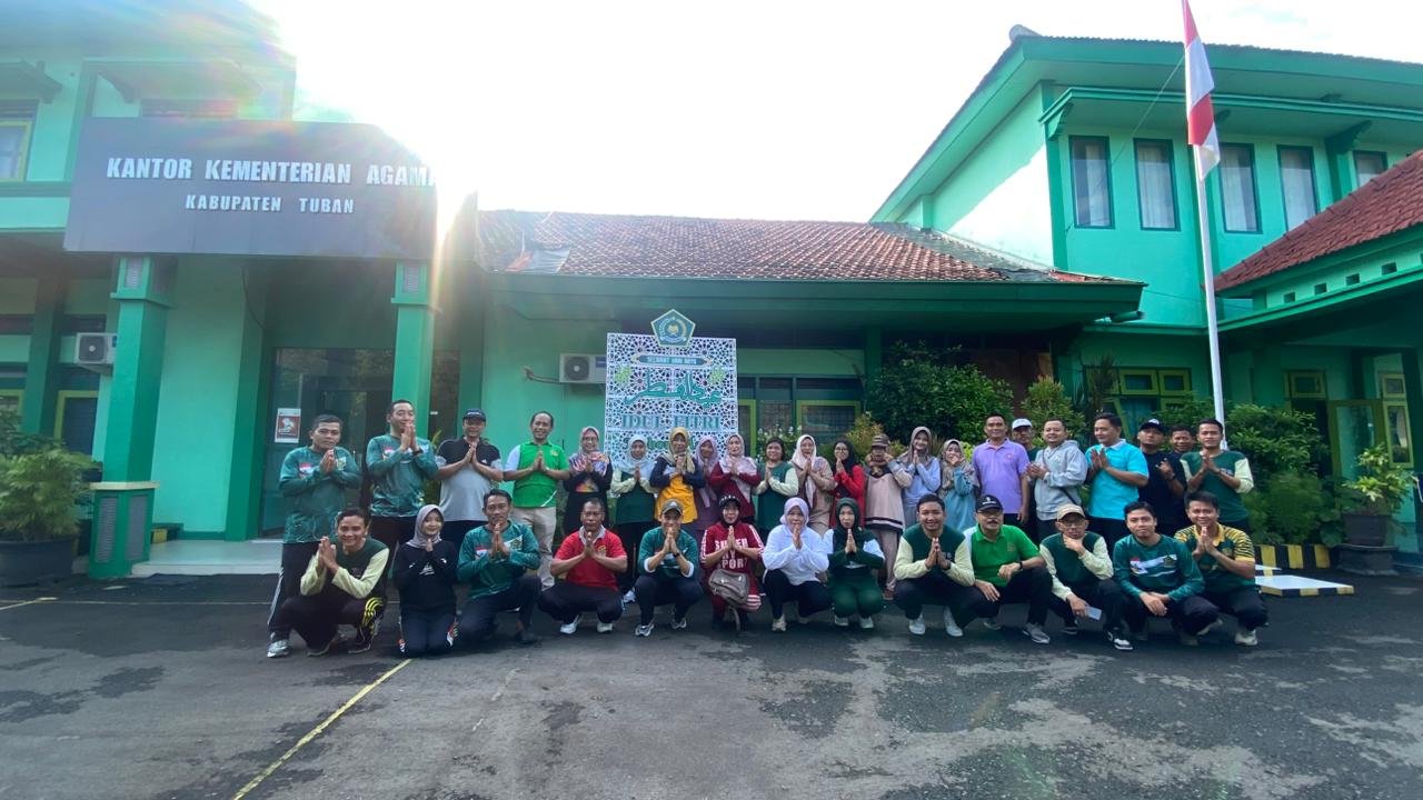 ASN Kemenag Tuban Jaga Kebugaran Lewat Senam Pagi Pasca Lebaran