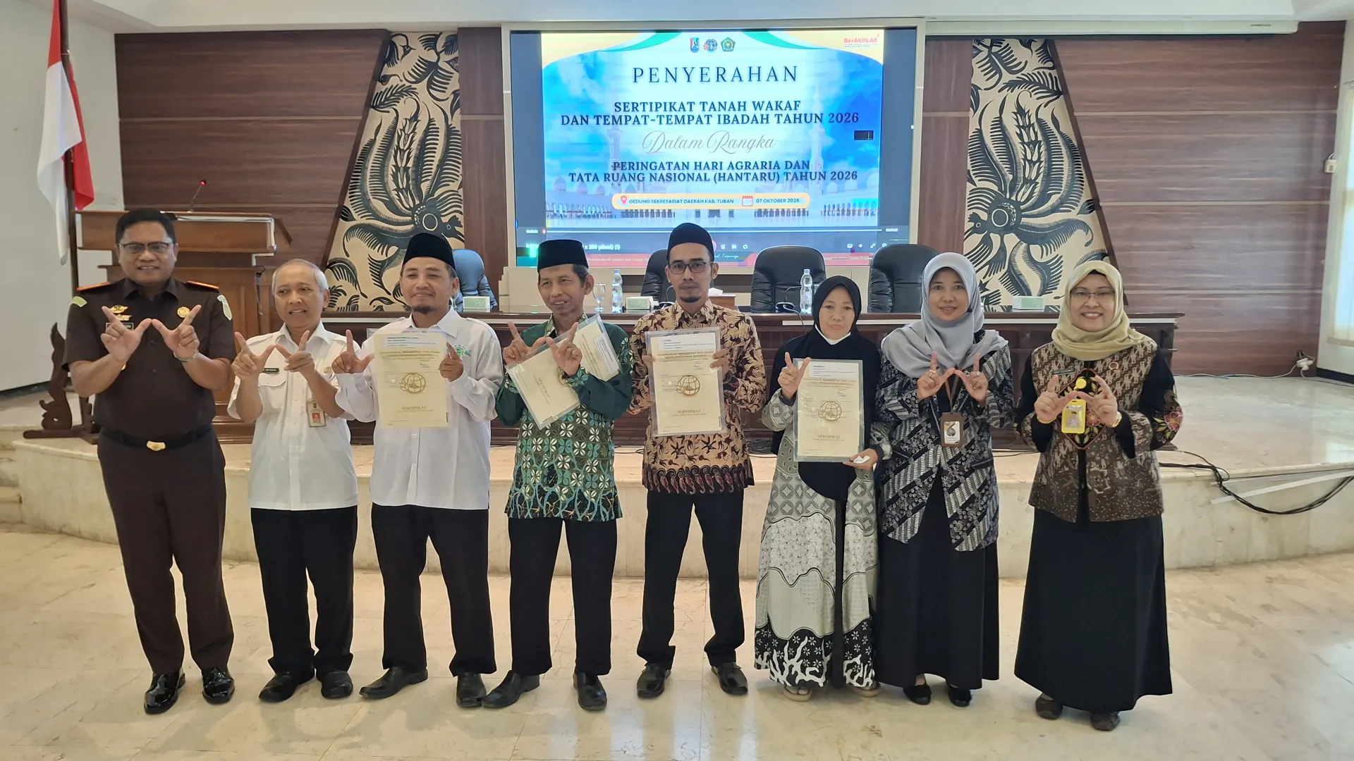 293 Sertipikat Tanah Wakaf Diserahkan, Kemenag Tuban Dorong Penguatan Forum Nazhir