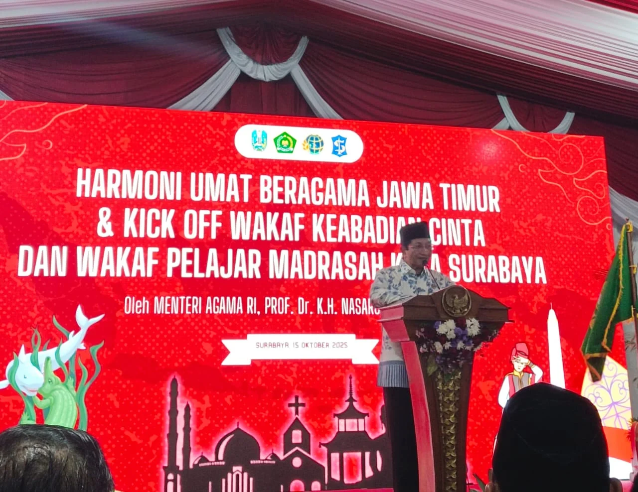 Kepala Kemenag se-Jatim Hadiri Kick Off Wakaf Keabadian Cinta dan Harmoni Umat Beragama di Surabaya