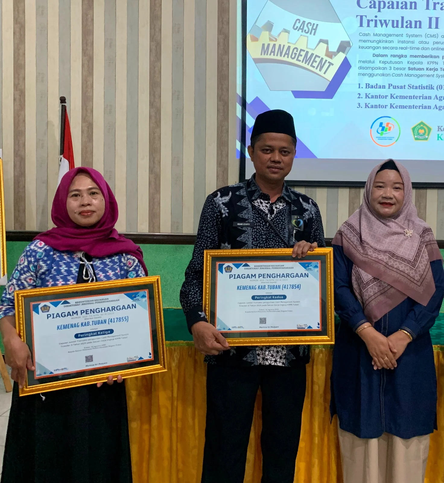 Kemenag Tuban Raih 2 Penghargaan dari KPPN Tuban