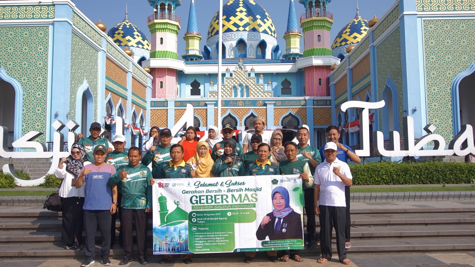 Launching Geber Mas, Kemenag Tuban Ikuti secara Daring, Kemenag Ajak ASN dan Masyarakat Rawat Kebersihan Rumah Ibadah