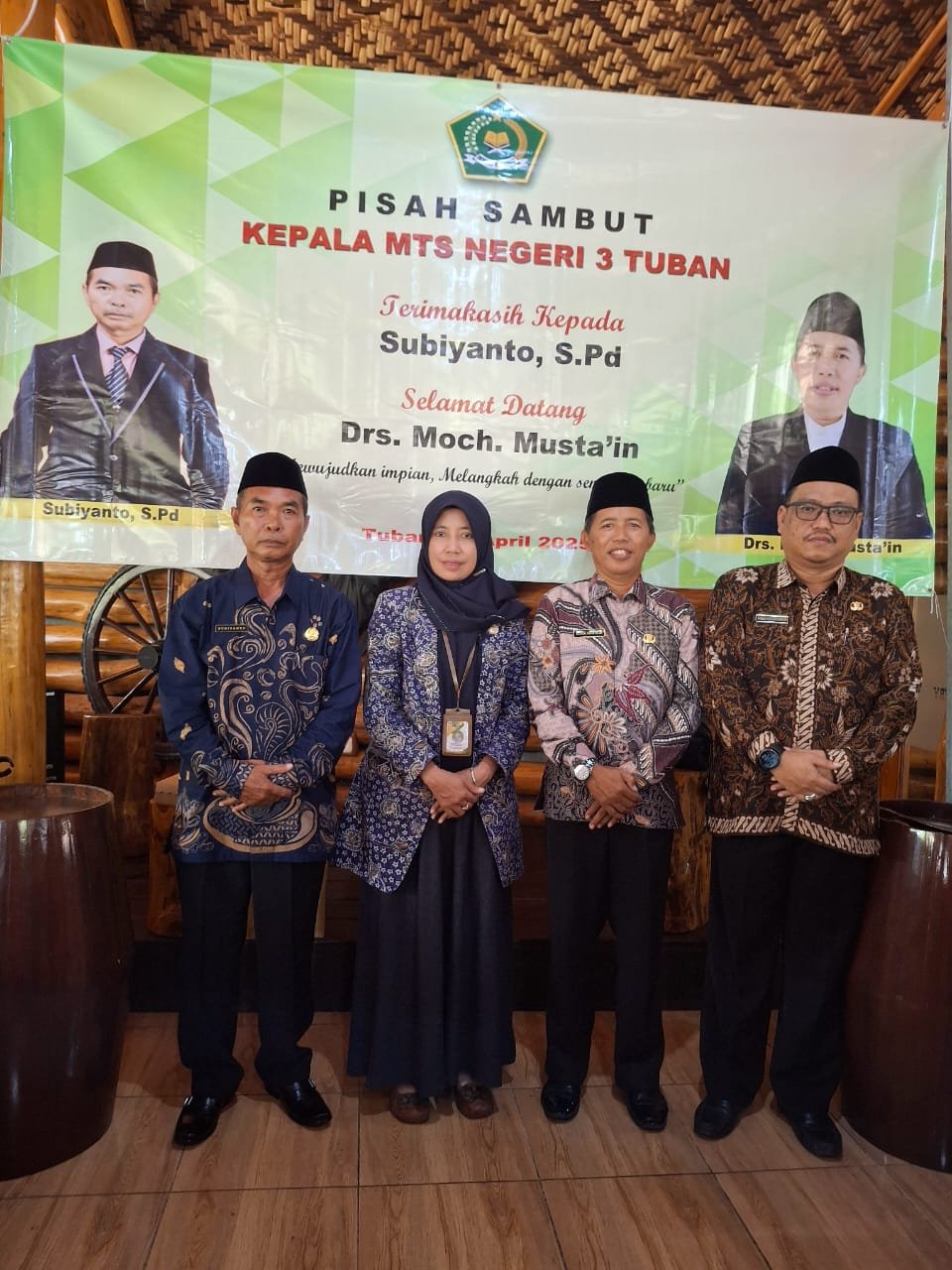 Kakankemenag Tuban Hadiri Pisah Sambut Kepala MTsN 3 Tuban, Apresiasi Dedikasi Subiyanto dan Sambut Moch. Mustain