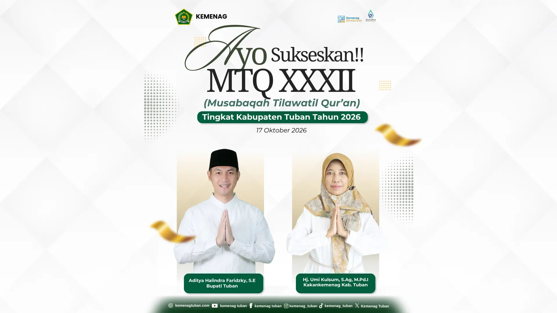 Kemenag Tuban Ajak Masyarakat Sukseskan MTQ XXXII, 476 Kafilah Siap Berkompetisi di 11 Venue